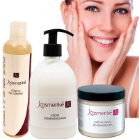 Kit Excellent Antiedad: Creme Facial Regeneradora + Tónico Facial Pele Sensível + Leite Desmaquillante